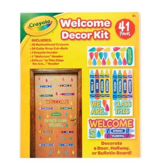NEW Crayola Brand Welcome Décor Kit – Classroom or Club – 41 Pieces - Picture 1 of 3